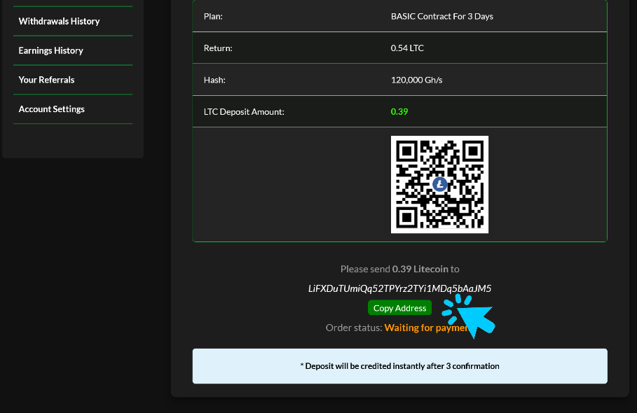 Login and Deposit